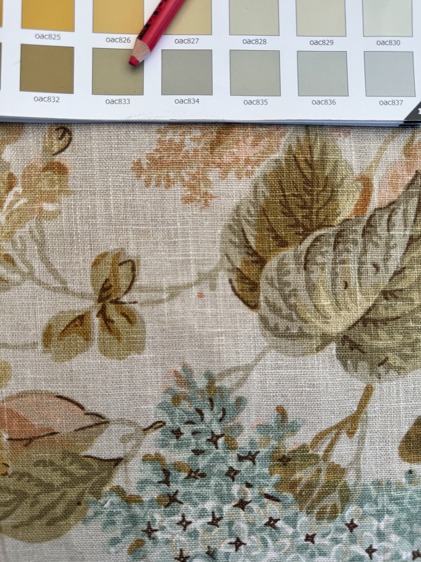 Lee Jofa Clarendon Linen Print Floral Beige Pink Blue Natural English Cottage Garden Heavy Linen Lilac Rose - By The Yard- MSRP USD 276/y