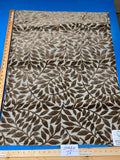 5 Berkbox78 Square Velvet by Scalamandre Argento Aqua/Taupe Cut-Velvet Leaves Brown 1yd x 25"  MSRP USD 380/y
