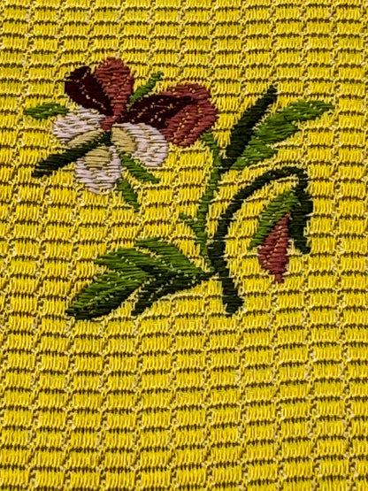 Scalamandre Old World Weavers Furetto Yellow Floral Stripe Yellow White Pink Blue Petite Flower Silk MSRP USD 1180/y