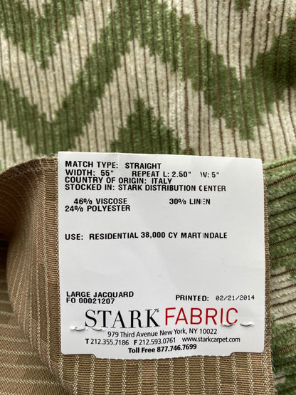 6 Berkbox78 Square Velvet by Fonthill Carnaby Moss Green White Chevron MSRP USD 294/y