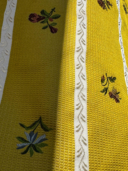 Scalamandre Old World Weavers Furetto Yellow Floral Stripe Yellow White Pink Blue Petite Flower Silk MSRP USD 1180/y