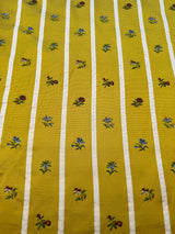 Scalamandre Old World Weavers Furetto Yellow Floral Stripe Yellow White Pink Blue Petite Flower Silk MSRP USD 1180/y