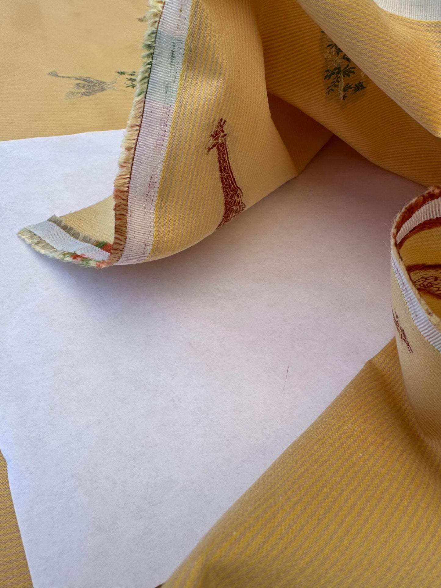 Scalamandre Jungle Menagerie in Mango Gold Animals Safari Africa Elephant Leopard Giraffe Ostrich MSRP USD 224/Y