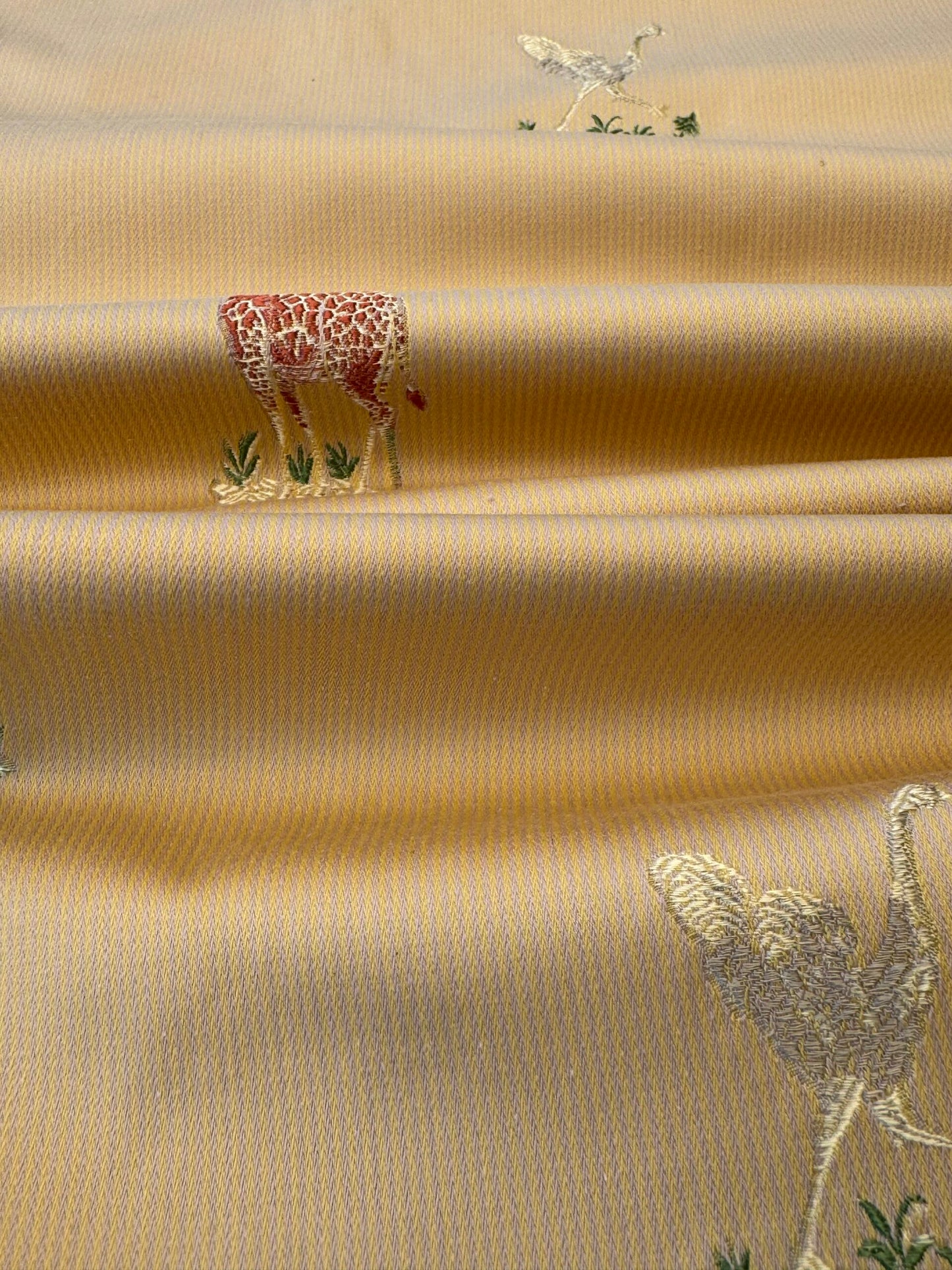 Scalamandre Jungle Menagerie in Mango Gold Animals Safari Africa Elephant Leopard Giraffe Ostrich MSRP USD 224/Y