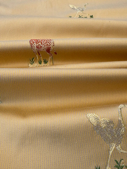 Scalamandre Jungle Menagerie in Mango Gold Animals Safari Africa Elephant Leopard Giraffe Ostrich MSRP USD 224/Y