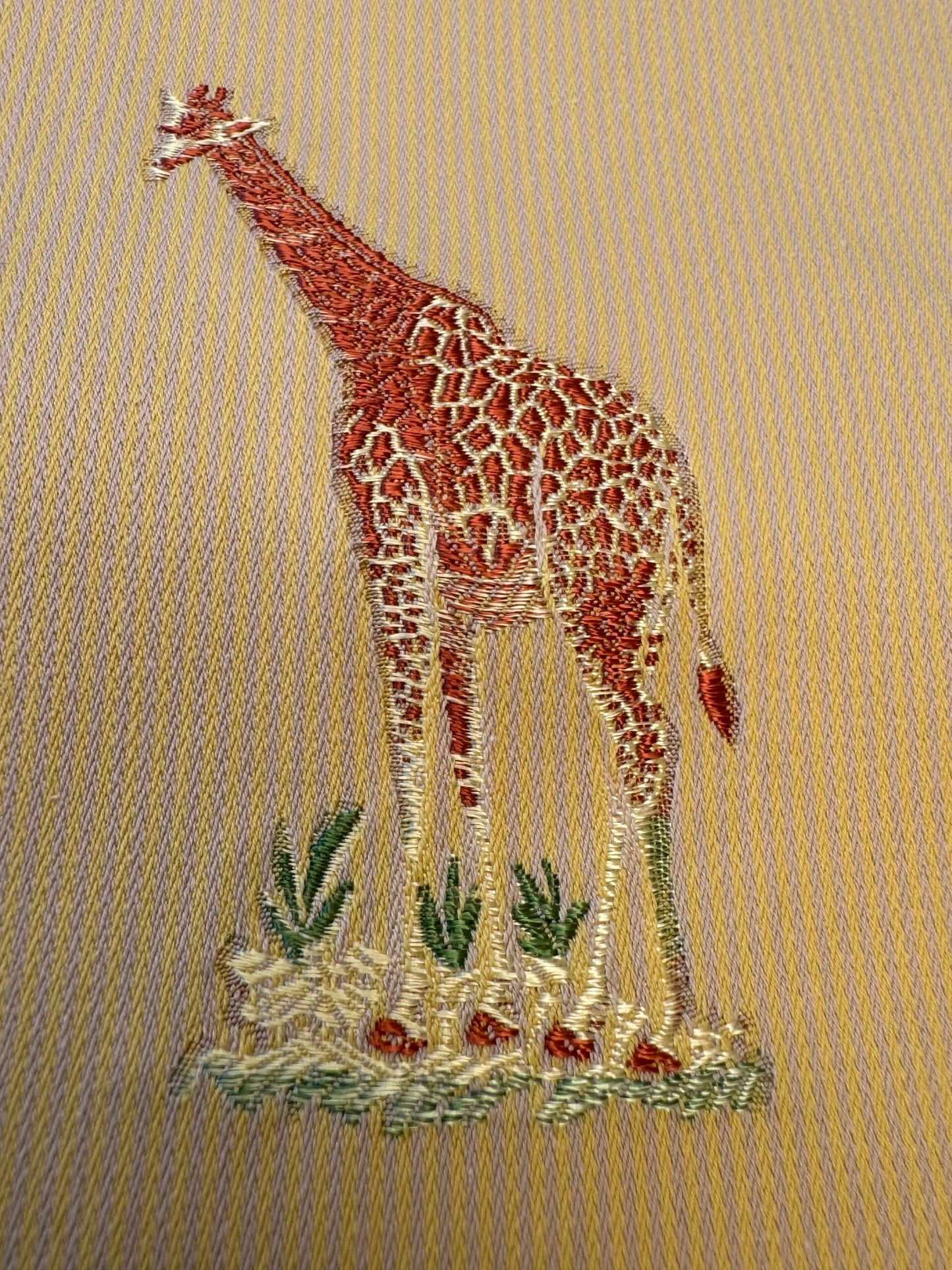 Scalamandre Jungle Menagerie in Mango Gold Animals Safari Africa Elephant Leopard Giraffe Ostrich MSRP USD 224/Y