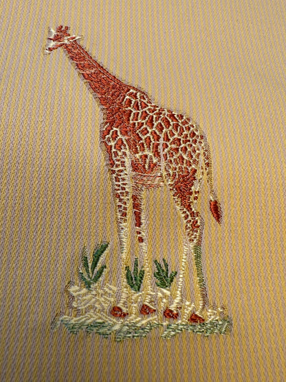 Scalamandre Jungle Menagerie in Mango Gold Animals Safari Africa Elephant Leopard Giraffe Ostrich MSRP USD 224/Y