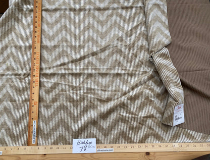 9 Berkbox78 Square Velvet by Fonthill Carnaby Desert Brown White Chevron 34"x54"w MSRP USD 294/y