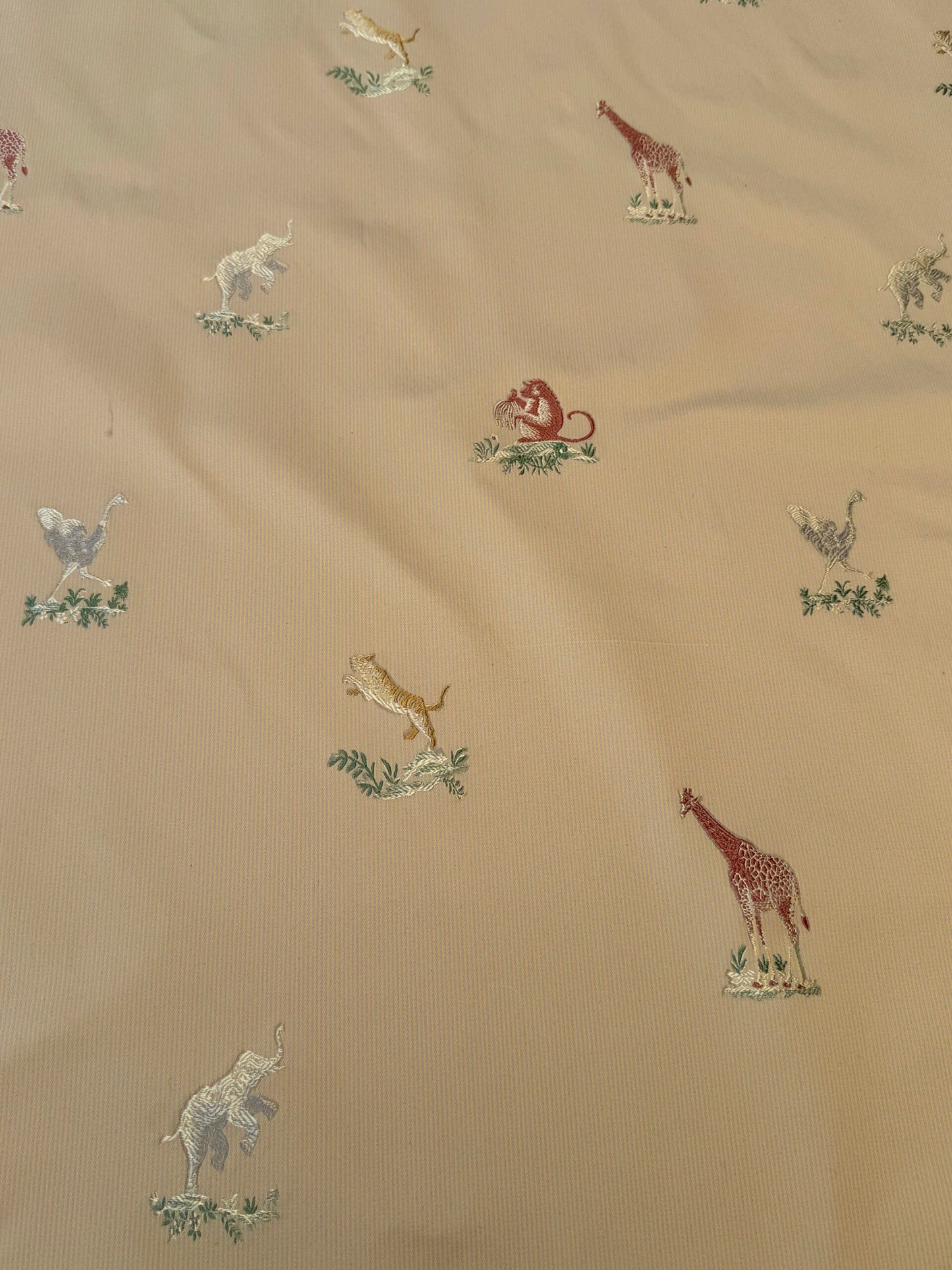 Scalamandre Jungle Menagerie in Mango Gold Animals Safari Africa Elephant Leopard Giraffe Ostrich MSRP USD 224/Y