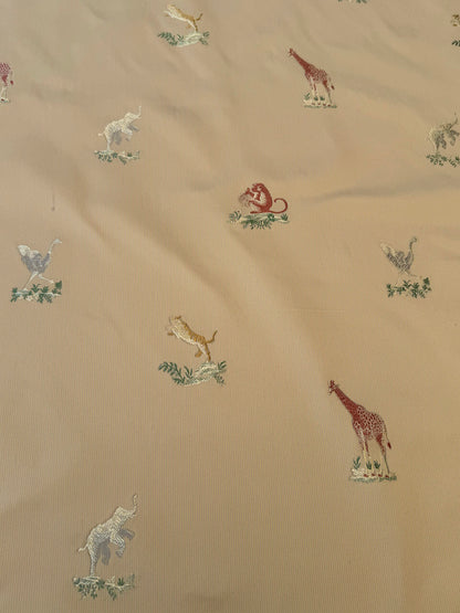 Scalamandre Jungle Menagerie in Mango Gold Animals Safari Africa Elephant Leopard Giraffe Ostrich MSRP USD 224/Y