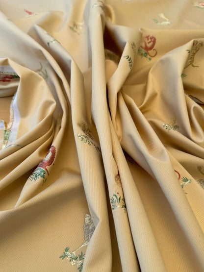 Scalamandre Jungle Menagerie in Mango Gold Animals Safari Africa Elephant Leopard Giraffe Ostrich MSRP USD 224/Y