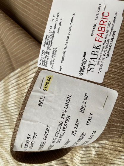 9 Berkbox78 Square Velvet by Fonthill Carnaby Desert Brown White Chevron 34"x54"w MSRP USD 294/y