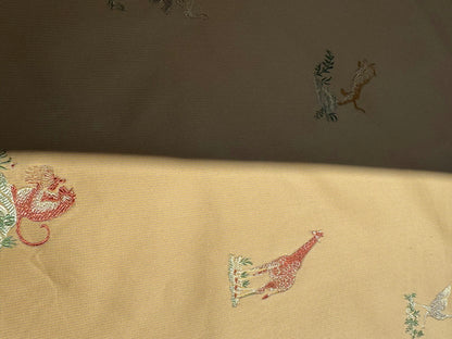 Scalamandre Jungle Menagerie in Mango Gold Animals Safari Africa Elephant Leopard Giraffe Ostrich MSRP USD 224/Y