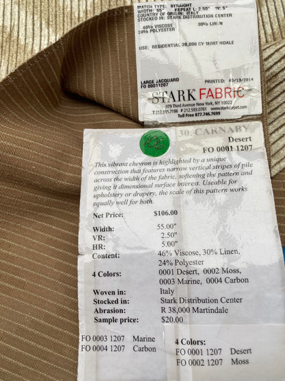 11 Berkbox78 Square Velvet by Fonthill Carnaby Desert Brown White Chevron MSRP USD 294/y