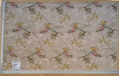 0.83Yard Scalamandre Broche Lyon II Creme Silk Floral Cream Beige MSRP USD 1087/y