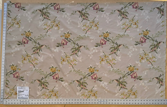 0.83Yard Scalamandre Broche Lyon II Creme Silk Floral Cream Beige MSRP USD 1087/y