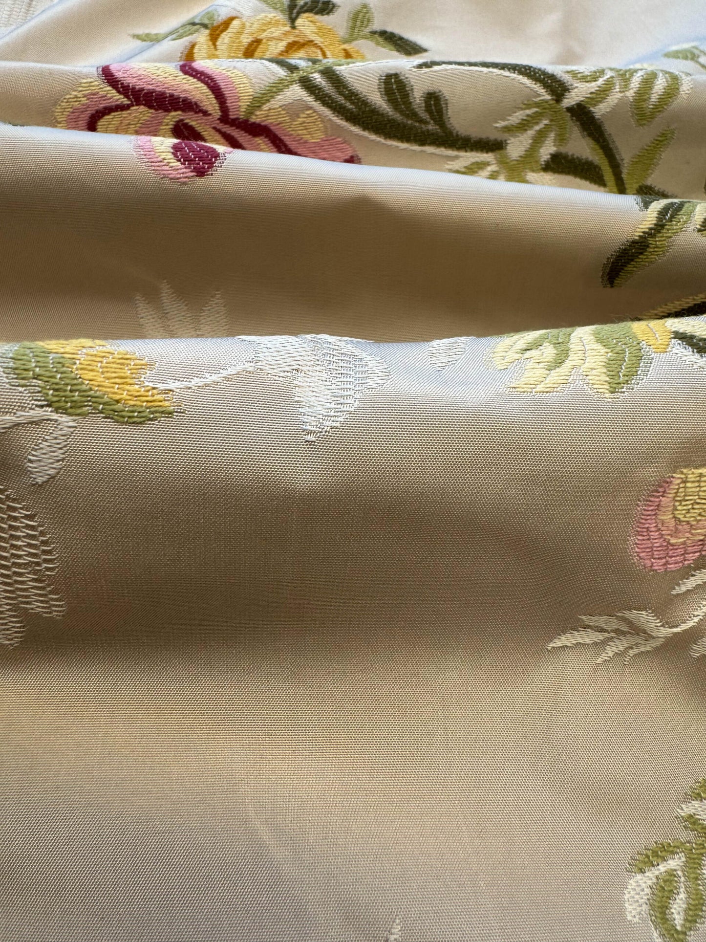 0.83Yard Scalamandre Broche Lyon II Creme Silk Floral Cream Beige MSRP USD 1087/y