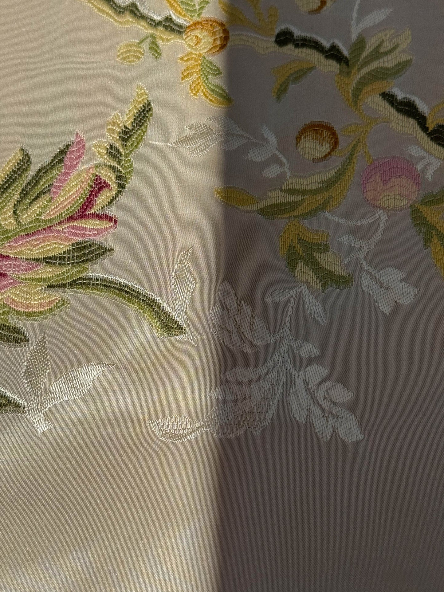 0.83Yard Scalamandre Broche Lyon II Creme Silk Floral Cream Beige MSRP USD 1087/y