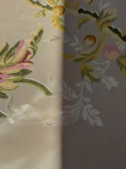 0.77Yard Scalamandre Broche Lyon II Creme Silk Floral Cream Beige MSRP USD 1087/y