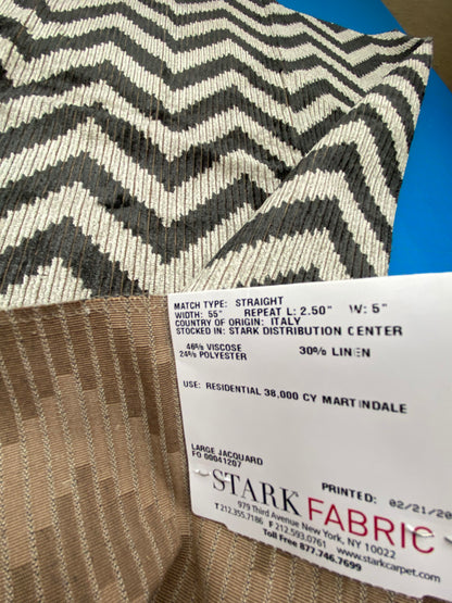 14 Berkbox78 Square Velvet by Fonthill Carnaby Carbon Black White Chevron MSRP USD 294/y