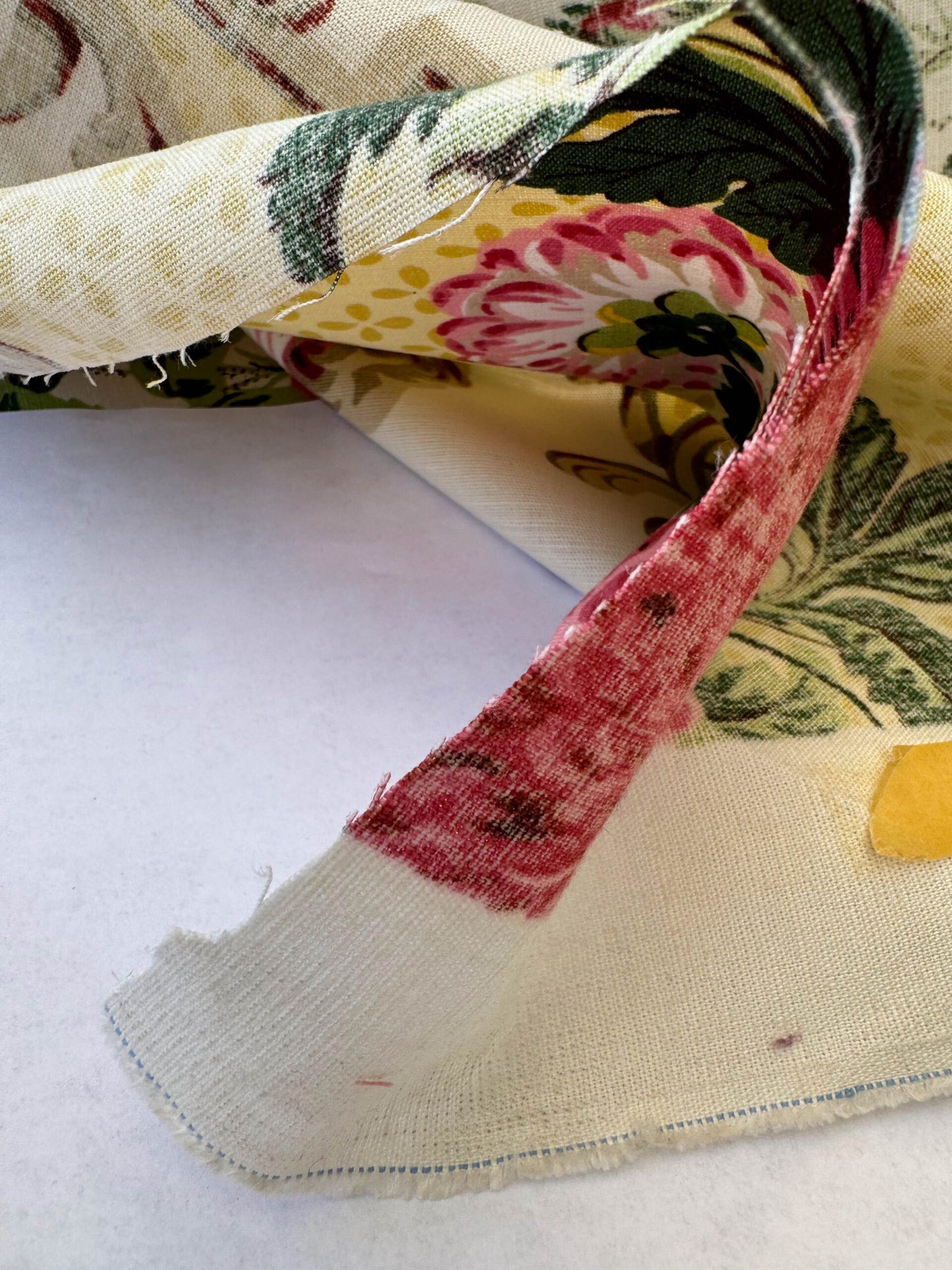 Scalamandre Belgrave Panel Multi/Yellow Red Green White Floral Dalia Rose Morning Glory Large Scale Cotton Linen Chintz MSRP USD 170/y