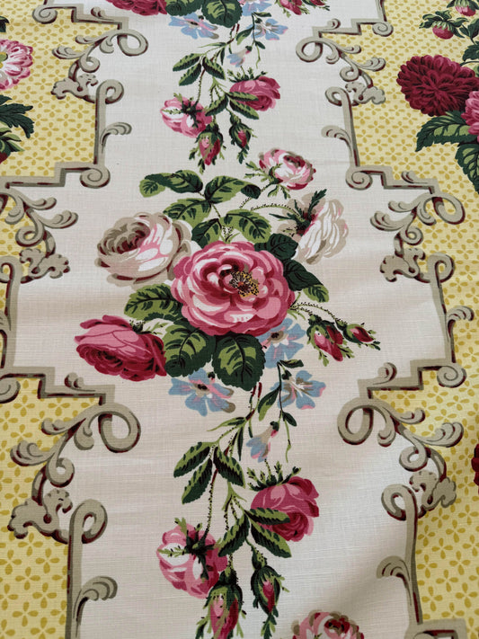 Scalamandre Belgrave Panel Cotton Linen Chintz - Multi/Yellow/Red/Green/White