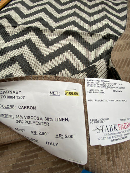 15 Berkbox78 Square Velvet by Fonthill Carnaby Carbon Black White Chevron MSRP USD 294/y