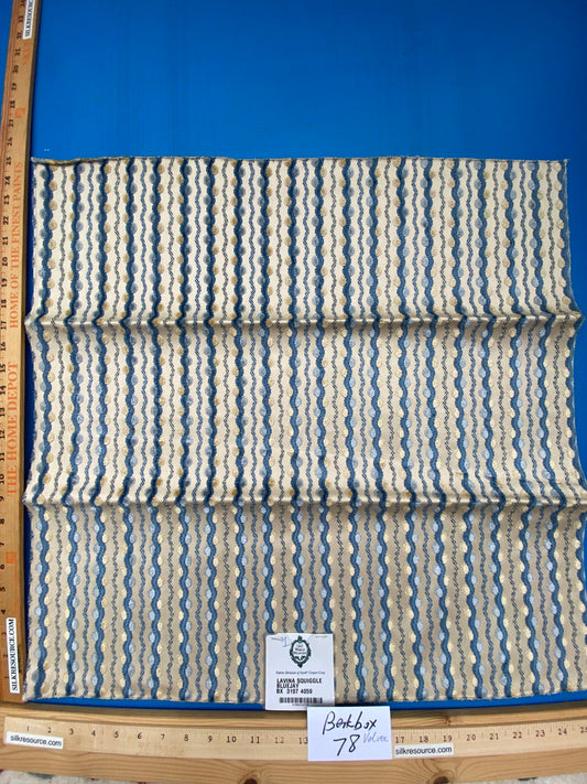 16 Berkbox78 Square Velvet by Old World Weavers Lavina Squiggle Bluejay Blue  Beige Dot Circle Stripe Viscose MSRP USD 300/y