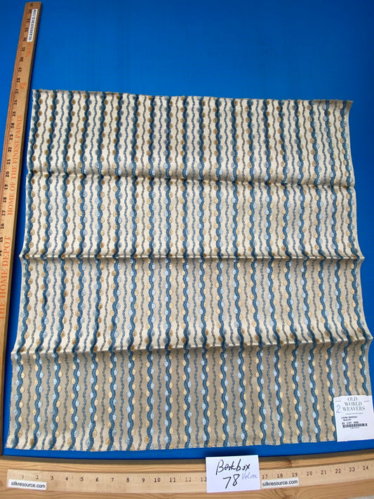 17 Berkbox78 Square Velvet by Old World Weavers Lavina Squiggle Bluejay Blue  Beige Dot Circle Stripe Viscose MSRP USD 300/y