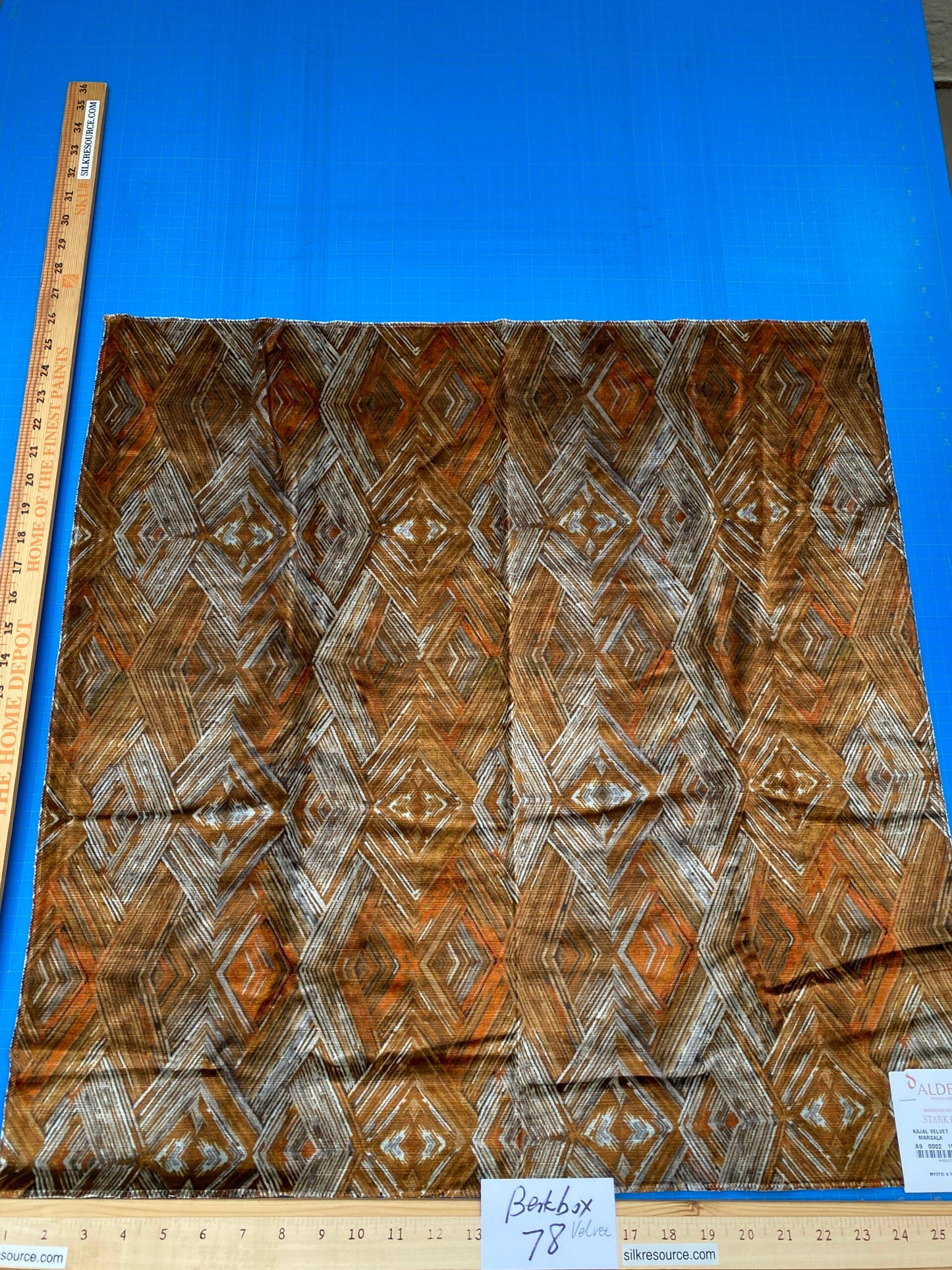 21 Berkbox78 Square Velvet by Aldeco kochi Velvet Marsala Brown Geometric Diamond MSRP USD 300+/y