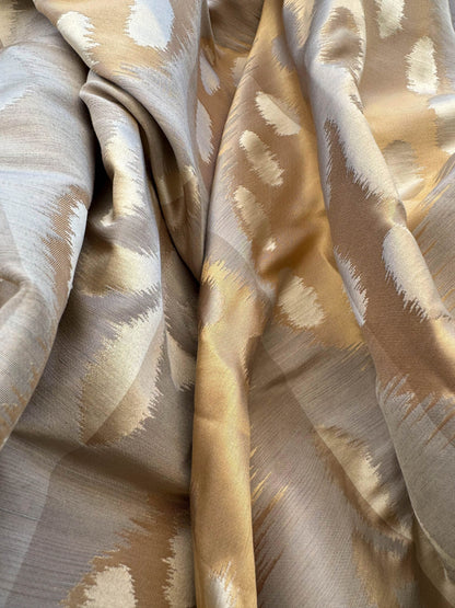 Scalamandre Angel of Longevity cameo/grey /taupe Diamond Ogee Ikat MSRP USD 306/y