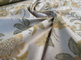Beacon Hill Pennine Leaf Green Gold Yellow Classy Jacobean Botanical Silk and Linen Lampas MSRP USD195