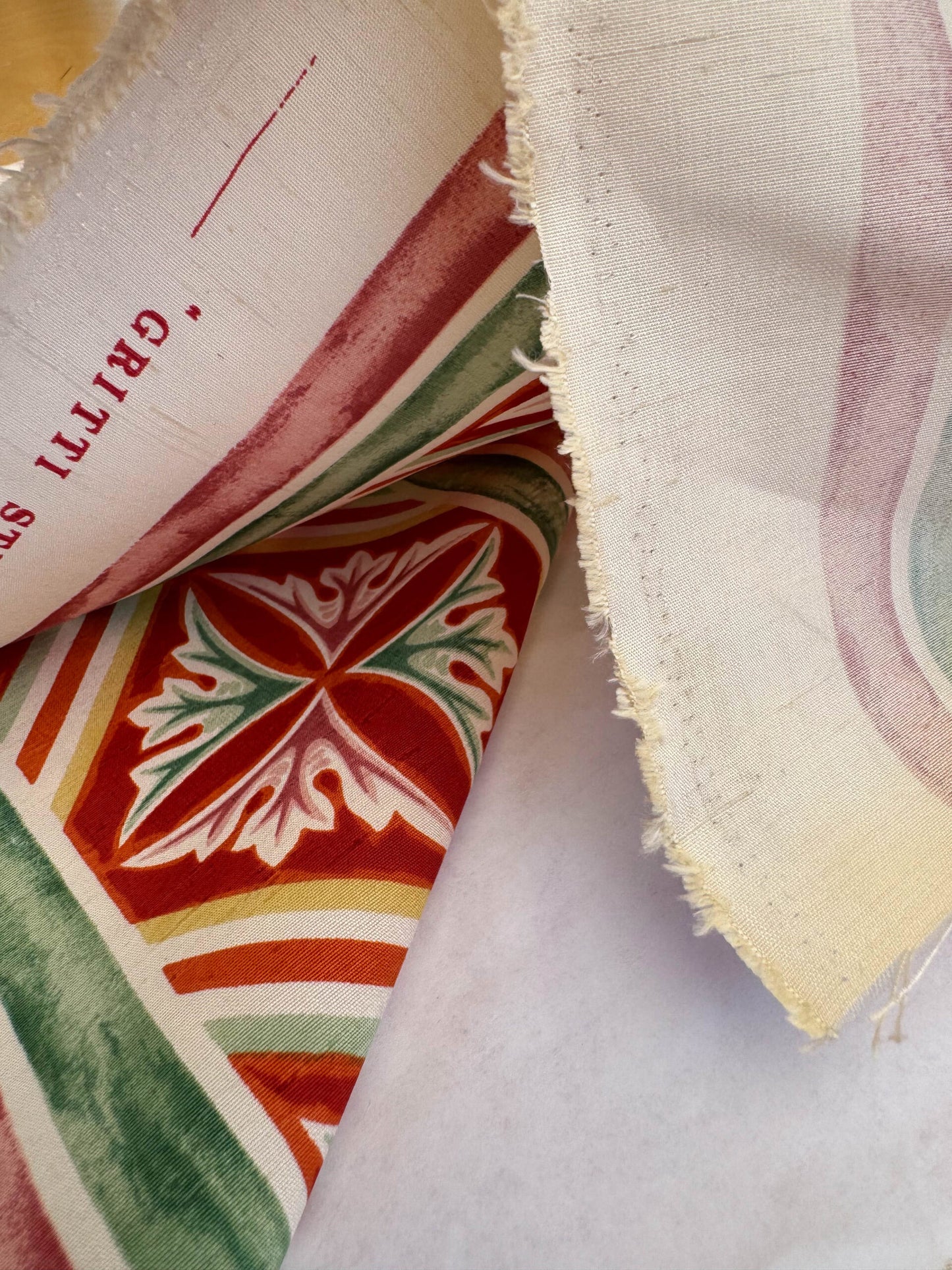 Scalamandre Gritti Stripe Roman Rose Red Beige Stripe Geometric MSRP USD  216/y