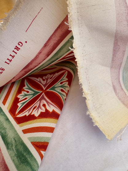 Scalamandre Gritti Stripe Roman Rose Red Beige Stripe Geometric MSRP USD  216/y