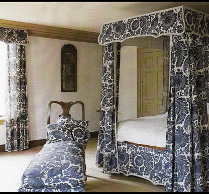 Scalamandre Resist Print Taupe Bird Tree of Life Gray White Pomegranate 100% Linen MSRP USD 300/Y