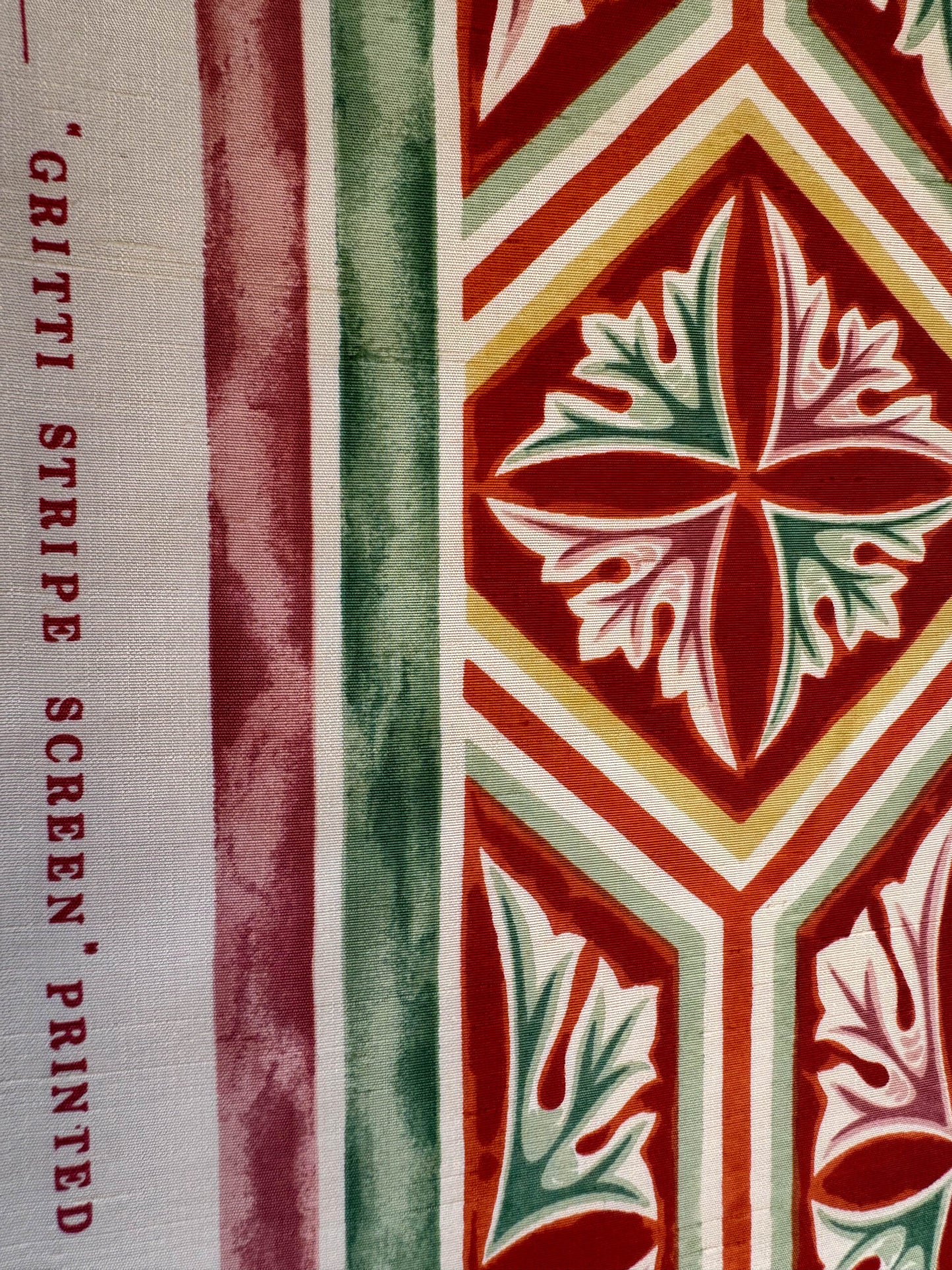 Scalamandre Gritti Stripe Roman Rose Red Beige Stripe Geometric MSRP USD  216/y