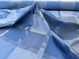 Robert Allen Beacon Hill Monte Rosa Moonstone 100% Silk Plaid Satin Ocean Blue Sky Blue Baby Blue Silver White Cream Shimmering - By The Yard