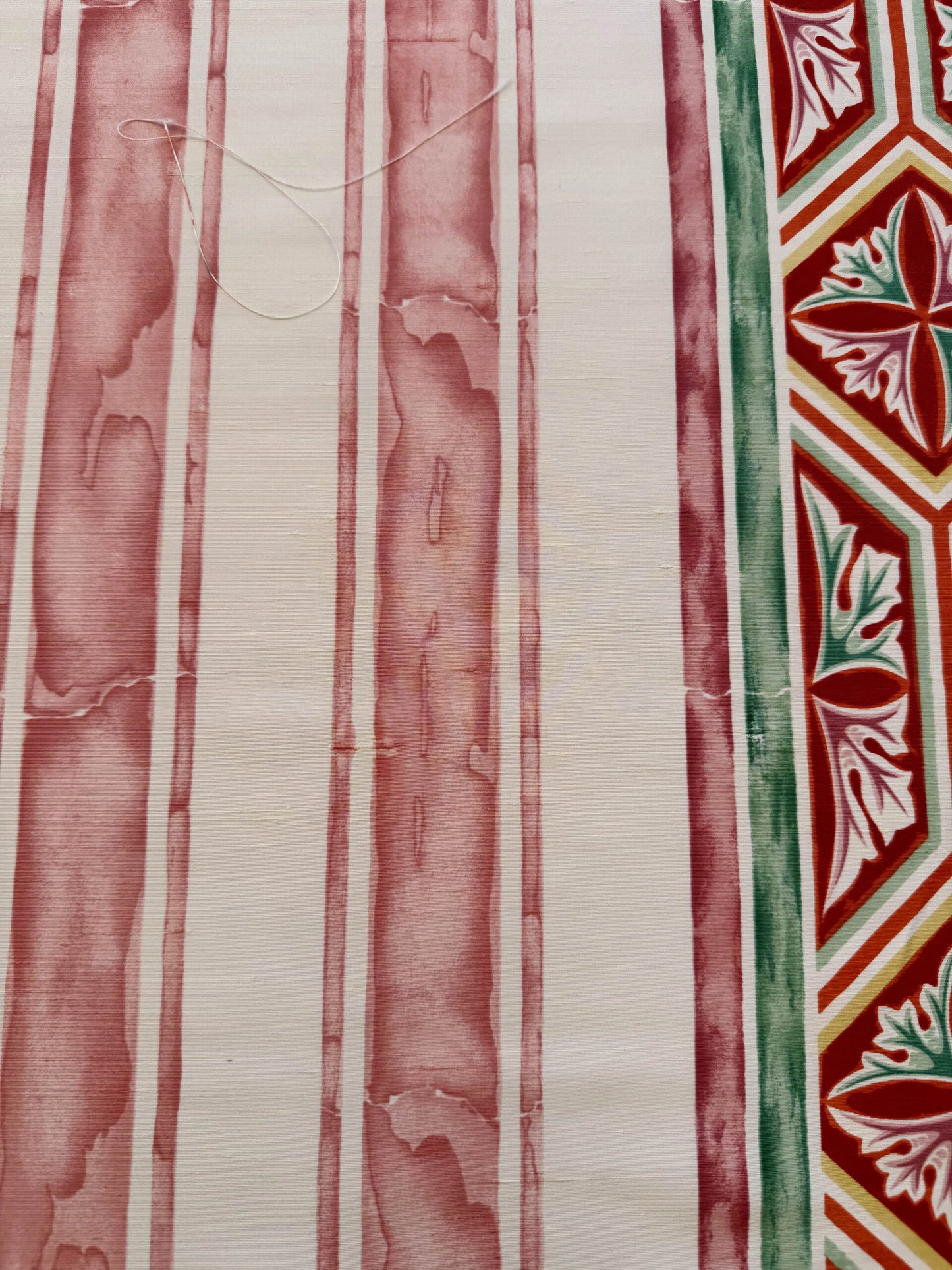 Scalamandre Gritti Stripe Roman Rose Red Beige Stripe Geometric MSRP USD  216/y