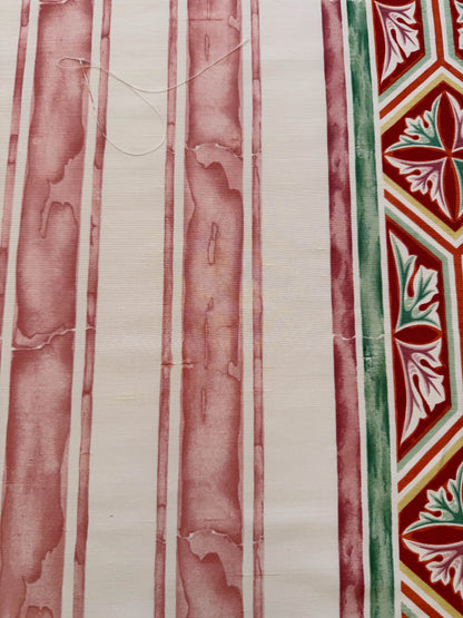 Scalamandre Gritti Stripe Roman Rose Red Beige Stripe Geometric MSRP USD  216/y