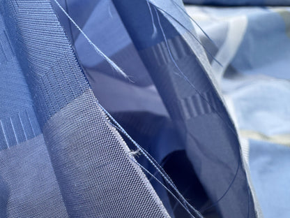 Robert Allen Beacon Hill Monte Rosa Moonstone 100% Silk Plaid Satin Ocean Blue Sky Blue Baby Blue Silver White Cream Shimmering - By The Yard