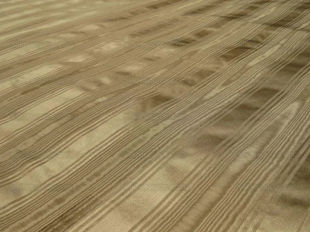 Kravet Couture Manisse Moire Stripe "khaki" Silk Gold Brown MSRP USD157y