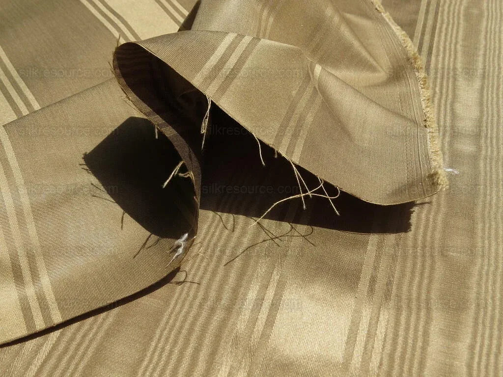 Kravet Couture Manisse Moire Stripe "khaki" Silk Gold Brown MSRP USD157y