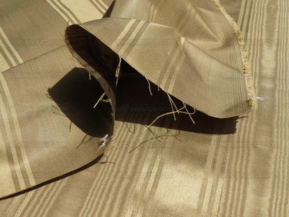 Kravet Couture Manisse Moire Stripe "khaki" Silk Gold Brown MSRP USD157y