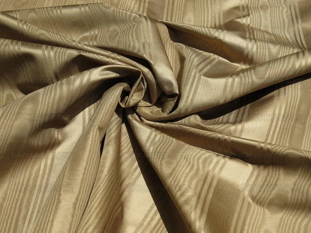 Kravet Couture Manisse Moire Stripe "khaki" Silk Gold Brown MSRP USD157y