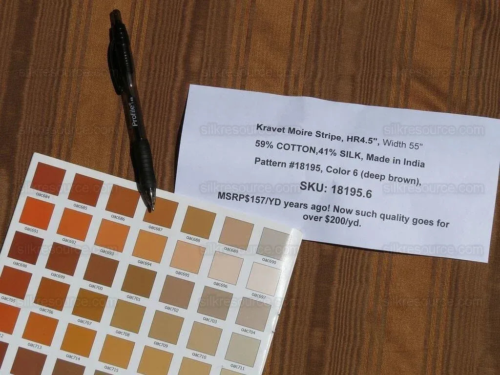 Kravet Couture Manisse Moire Stripe "nutmeg" Silk MSRP USD 157/Y