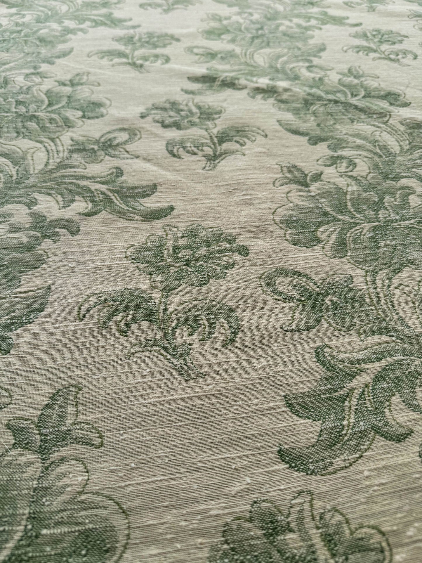 Scalamandre Arles Green Floral Botanical Cotton Linen MSRP USD 196/y