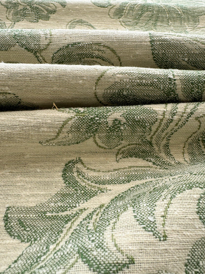 Scalamandre Arles Green Floral Botanical Cotton Linen MSRP USD 196/y