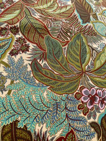 Scalamandre Tropical Paisley Cream Green Brown Botanical Foliage Floral MSRP USD 364/y