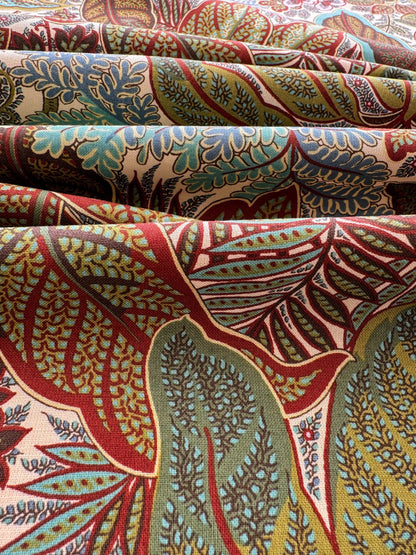 Scalamandre Tropical Paisley Cream Green Brown Botanical Foliage Floral MSRP USD 364/y