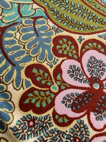 Scalamandre Tropical Paisley Cream Green Brown Botanical Foliage Floral MSRP USD 364/y